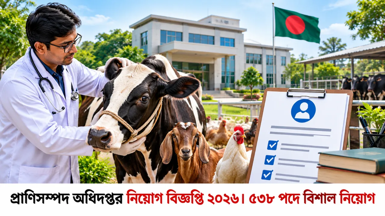 প্রাণিসম্পদ অধিদপ্তর নিয়োগ বিজ্ঞপ্তি ২০২৬। ৫৩৮ পদে বিশাল নিয়োগ 1 প্রাণিসম্পদ অধিদপ্তর নিয়োগ বিজ্ঞপ্তি ২০২৬। ৫৩৮ পদে বিশাল নিয়োগ