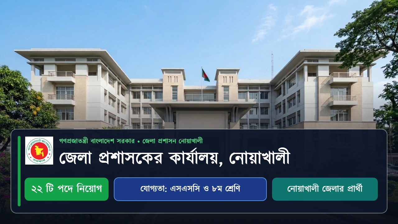 নোয়াখালী জেলা প্রশাসকের কার্যালয়ে ২২ পদে নিয়োগ বিজ্ঞপ্তি ২০২৬: আবেদনের সম্পূর্ণ নিয়ম 2 নোয়াখালী জেলা প্রশাসকের কার্যালয়ে নিয়োগ বিজ্ঞপ্তি ২০২৬